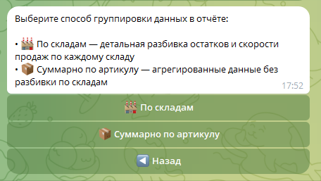 Скриншот отчета по оборачиваемости товаров
